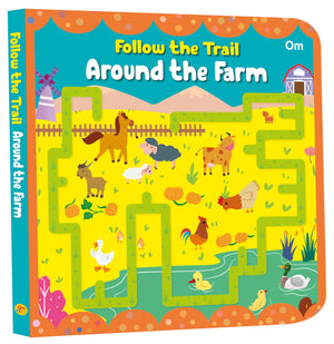 Board Book: Follow The Trail Around The Farm- Activity Book For Children Age 3-5 Years