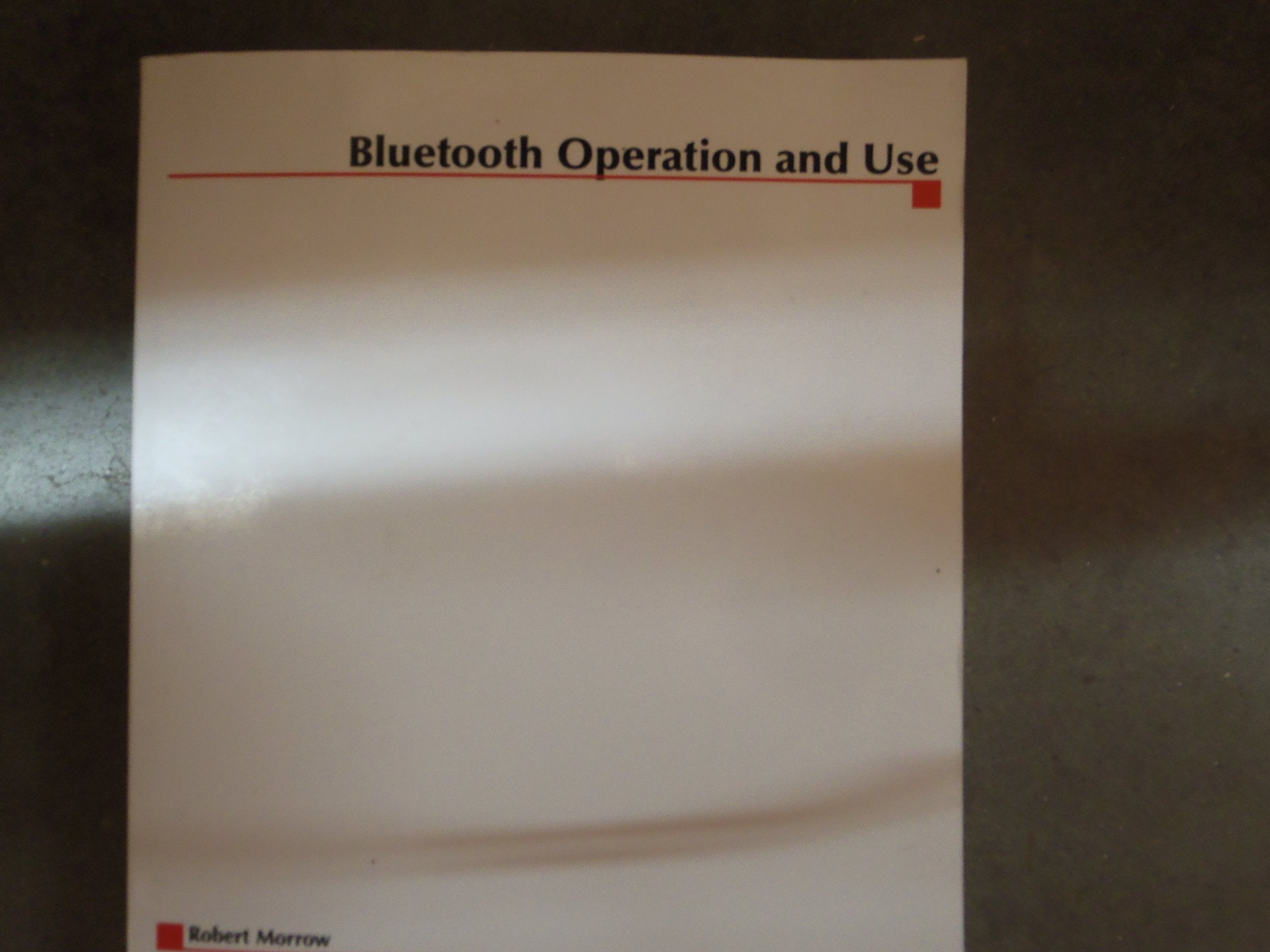 Bluetooth: Operation and Use,Used