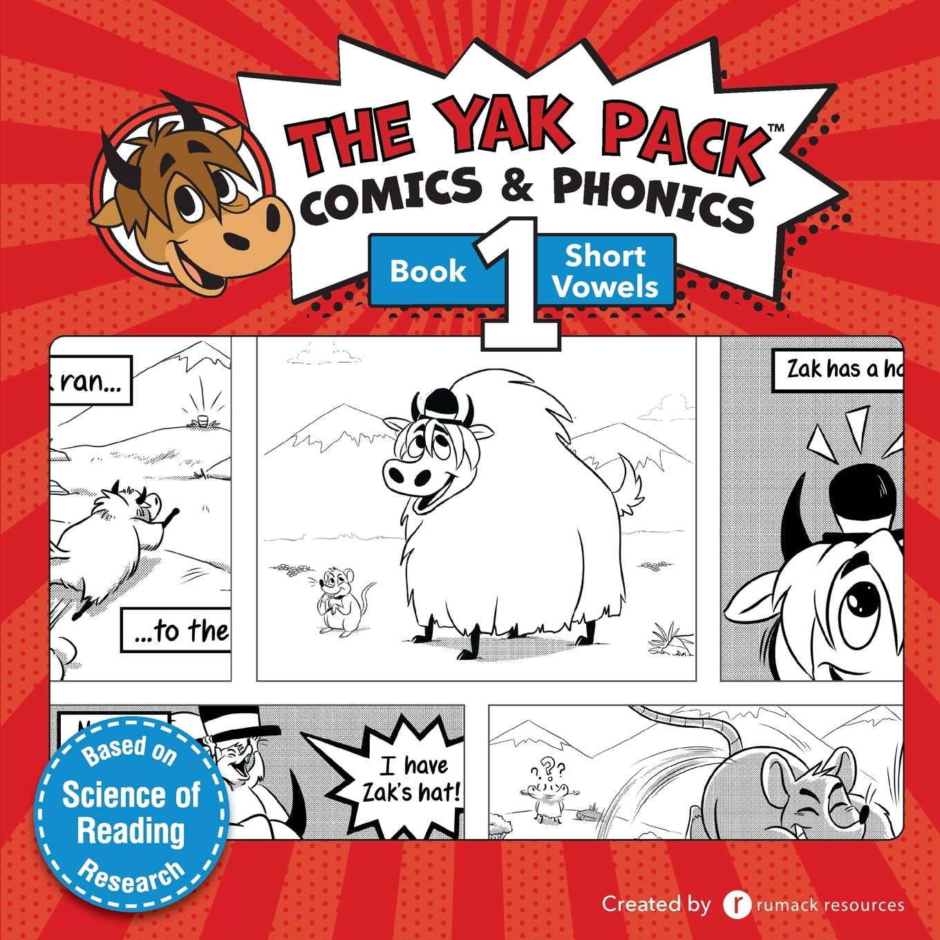 The Yak Pack: Comics & Phonics: Book 1: Learn to read decodable short vowel words (The Yak Pack Comics Complete Series),Used