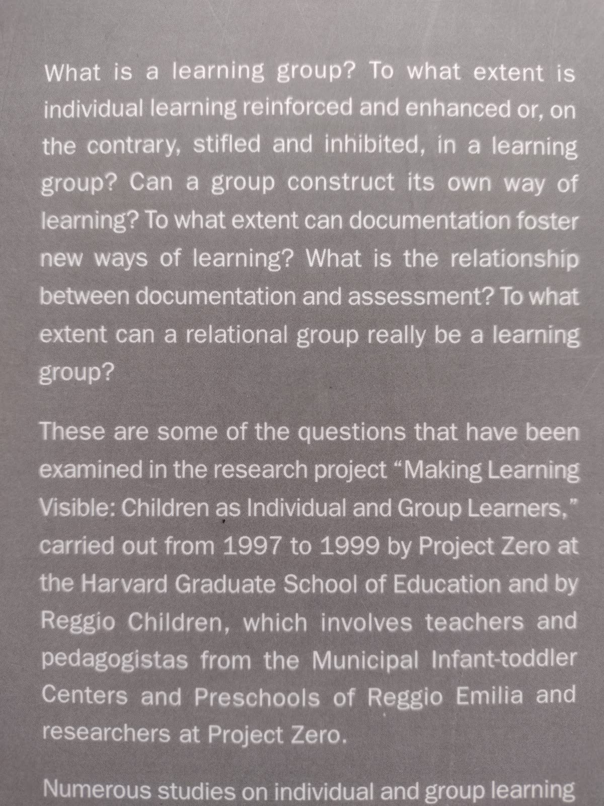 Making Learning Visible: Children As Individual and Group Learners,Used