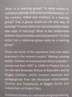 Making Learning Visible: Children As Individual and Group Learners,Used