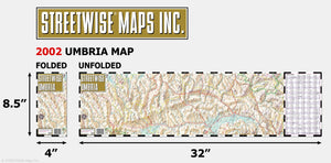 Streetwise Umbria Map  Laminated Road Map of Umbria, Italy  Folding pocket size travel map,Used