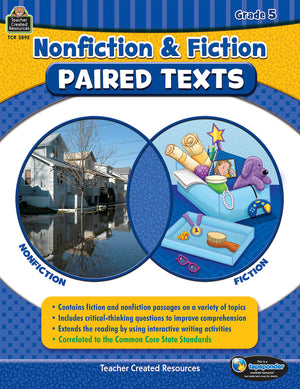 Nonfiction and Fiction Paired Texts Grade 5: Grade 5,Used