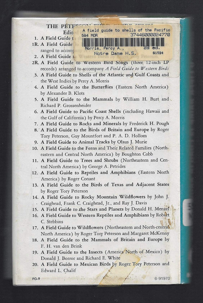 A Field Guide to Pacific Coast Shells, Including Shells of Hawaii and the Gulf of California (Peterson Field Guide Series),Used