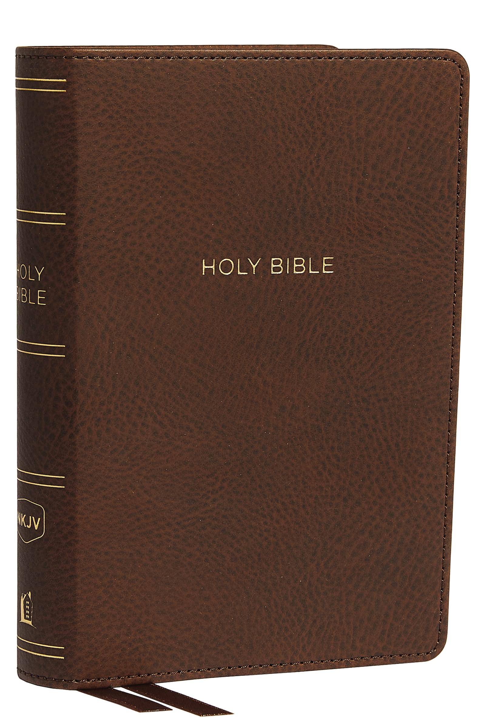 Nkjv, Reference Bible, Compact Large Print, Leathersoft, Brown, Red Letter, Comfort Print: Holy Bible, New King James Version