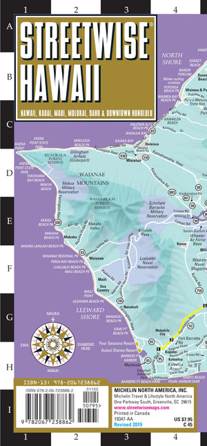 Streetwise Hawaii Map: Laminated Hawaii, Kauai, Maui, Molokai, Oahu & Downtown Honolulu (Michelin Streetwise Maps),New