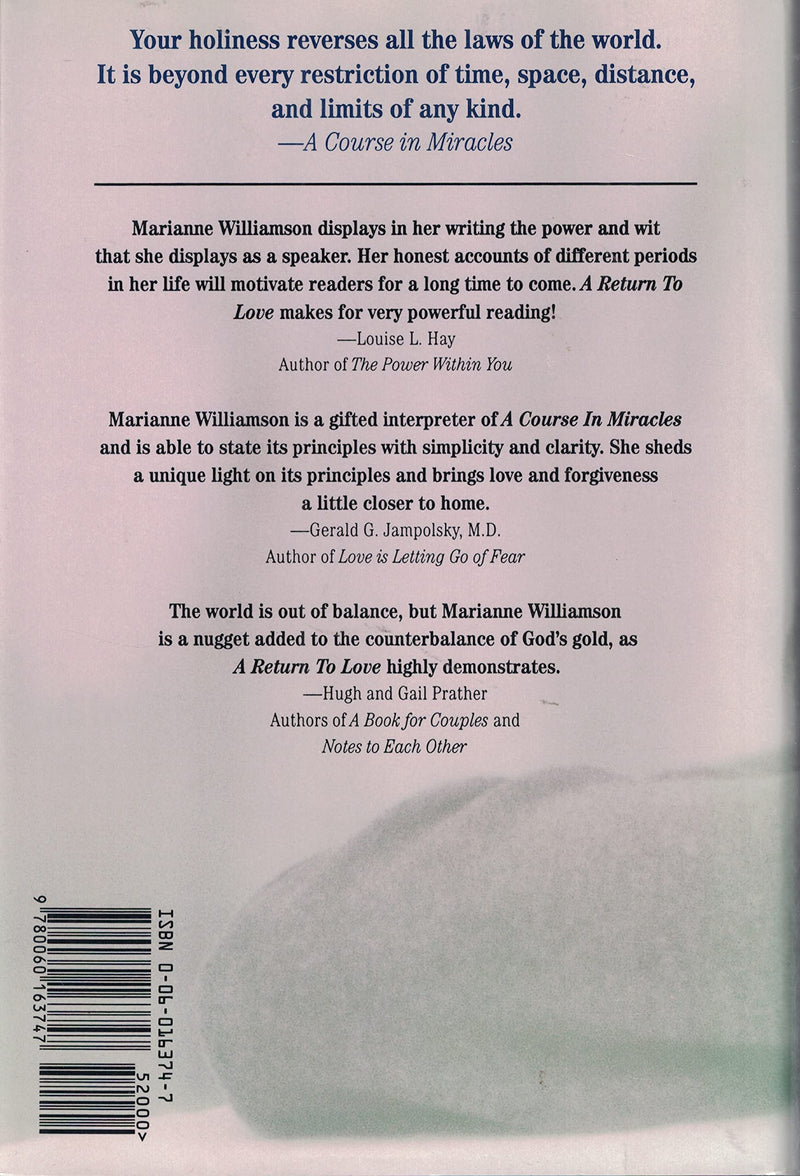 Return To Love: Reflections On The Principles Of A Course In Miracles,New