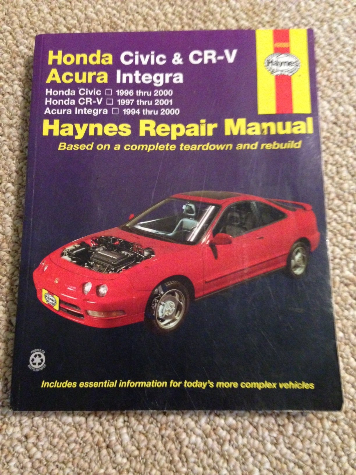 Honda Civic 19962000, Honda CRV 19972000 & Acura Integra 19942000 (Haynes Automotive Repair Manual),Used