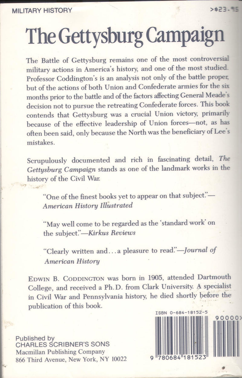 The Gettysburg Campaign: A Study in Command,Used