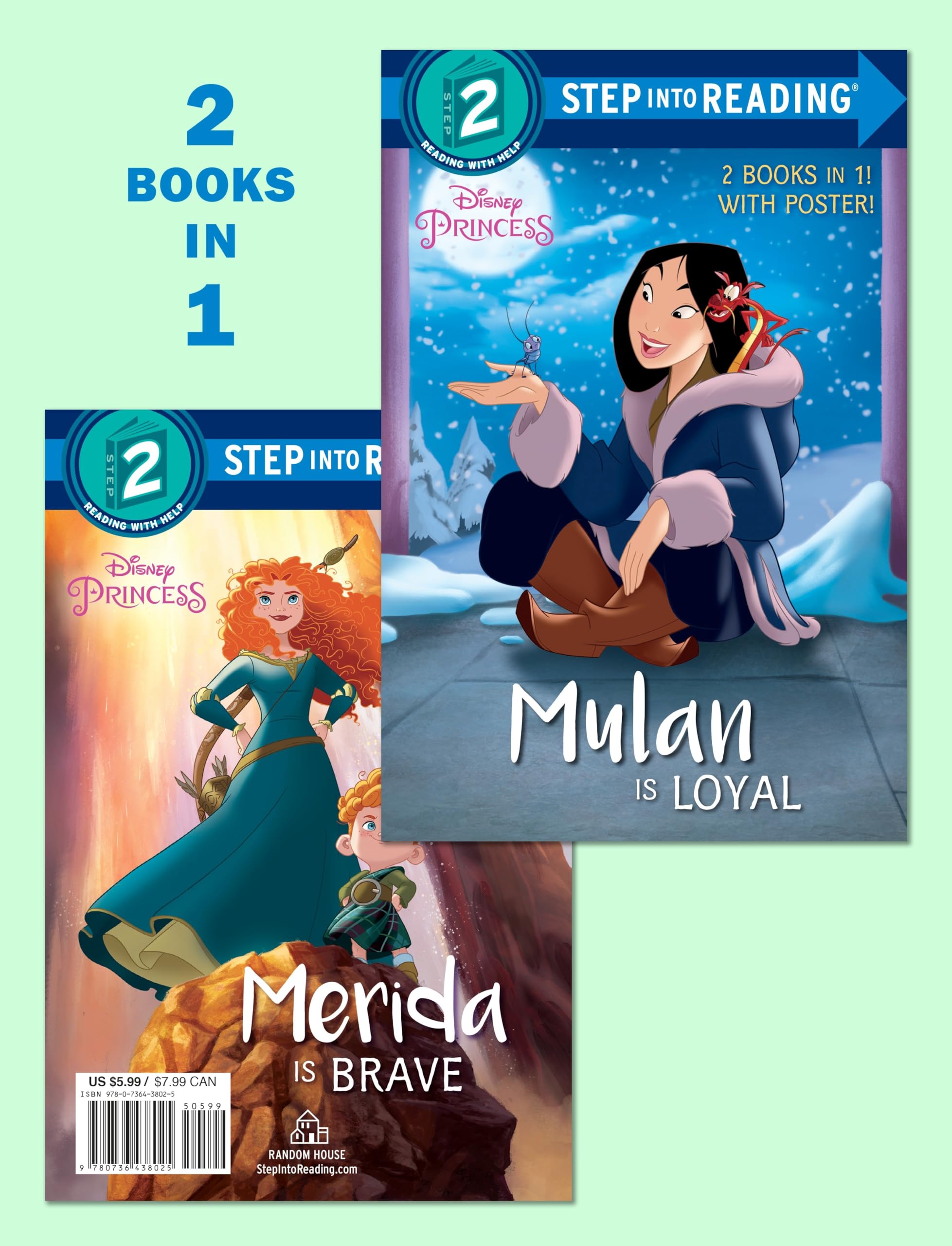 Mulan Is Loyal/Merida Is Brave (Disney Princess) (Step Into Reading)-used