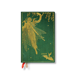 Paperblanks | 2026 Olive Fairy | LangS Fairy Books | 12Month Planner | Mini | DayAtATime | Elastic Band | 416 Pg | 80 Gsm