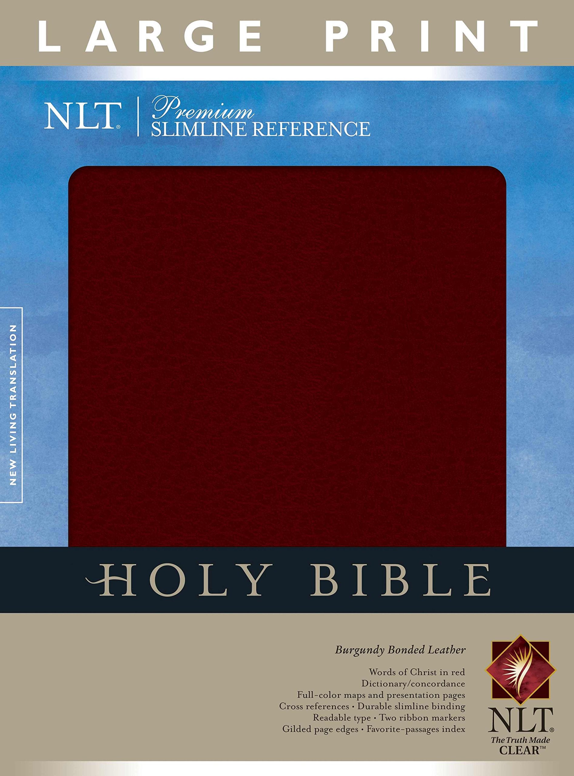 Premium Slimline Reference Bible NLT, Large Print,New