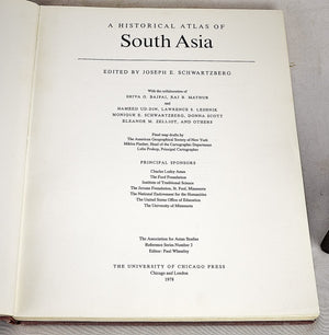 A Historical Atlas of South Asia (The Association for Asian Studies Reference Series, No. 2),Used