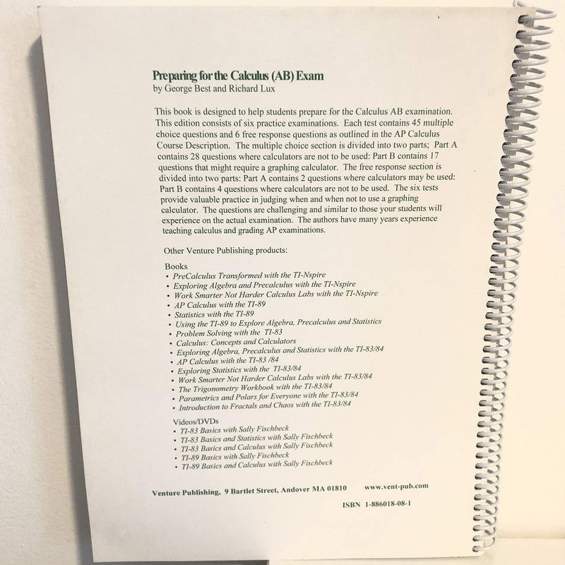 Preparing for the Ap Calculus ExaminationAb,New
