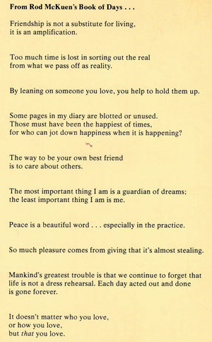 Rod Mckuen'S Book Of Days And A Month Of Sundays,Used