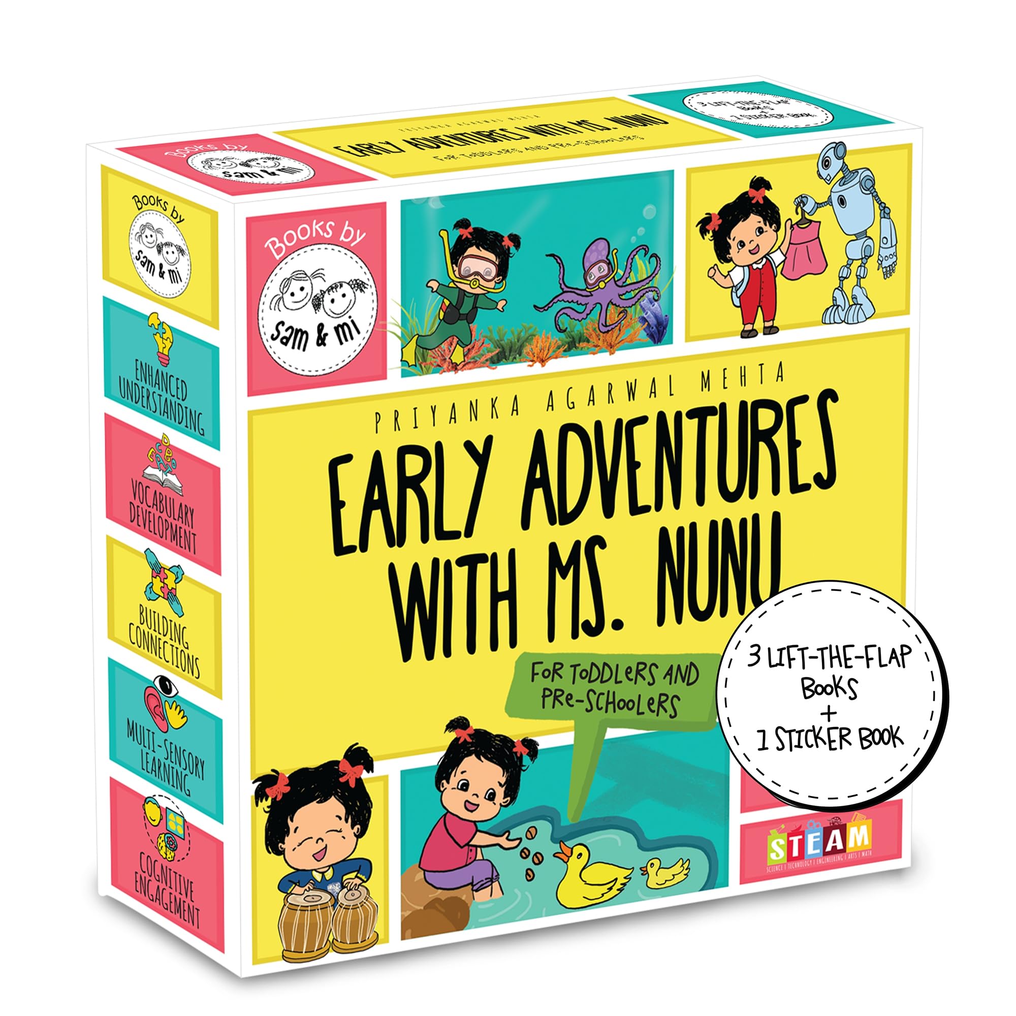 Early Adventures With Ms. Nunu Lift-The-Flap Board Book For Toddlers By Sam & Mi | Build Early Stem & Steam Skills | Interactive Return Gift For Kids ... Boys & Girls (Ages 04) (Ms. Nunu Series)