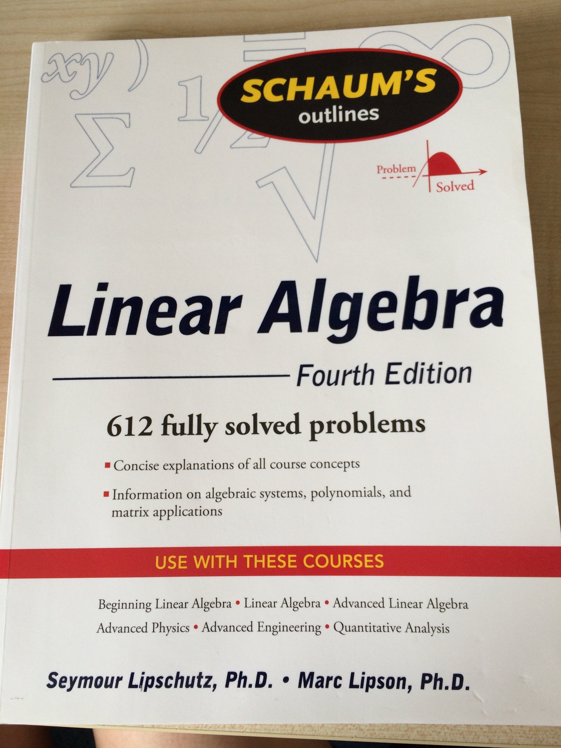 Schaums Outline Of Linear Algebra Fourth Edition (Schaums Outline Series),New