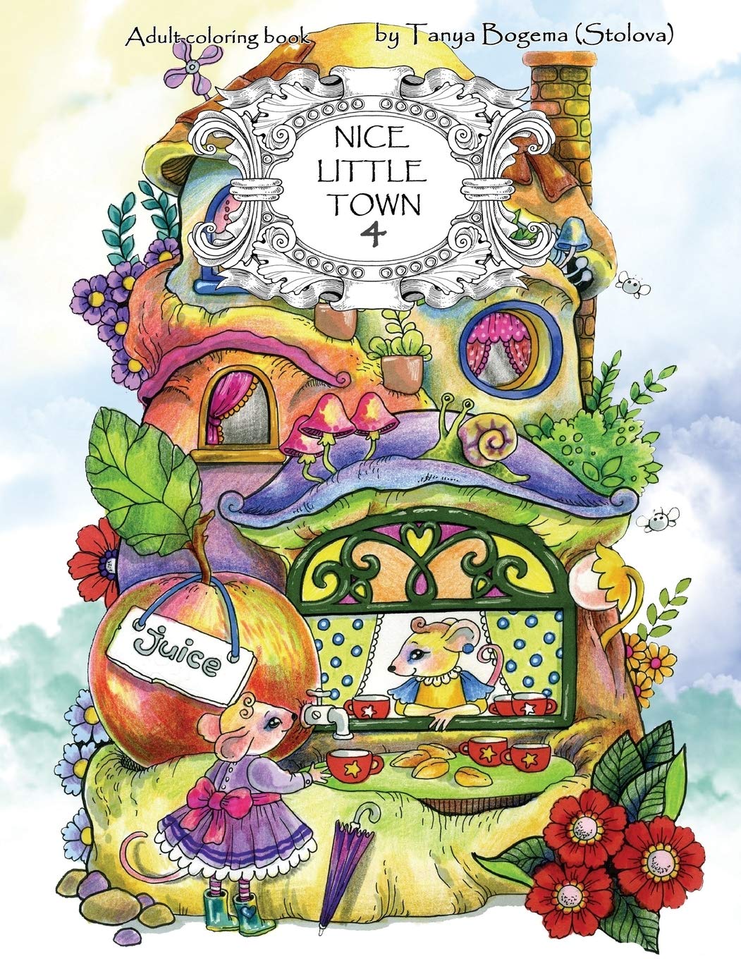 Nice Little Town: Adult Coloring Book (Stress Relieving Coloring Pages, Coloring Book For Relaxation)