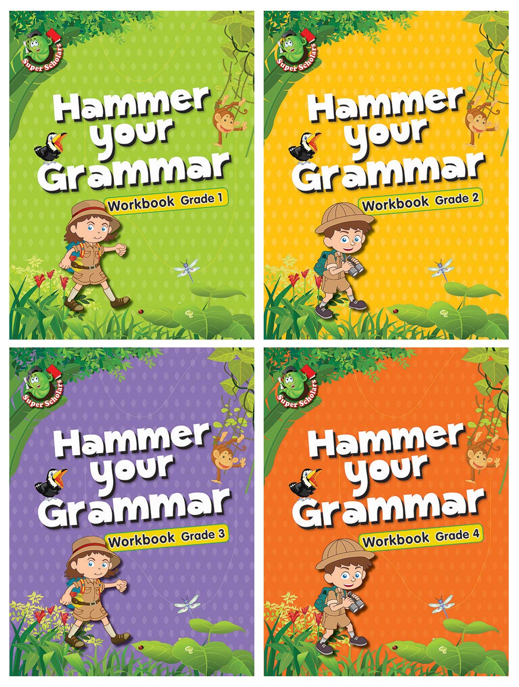 Hammer Your Grammer Workbooks ( Set Of 4 English Learning Books)
