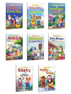 My Second Reader Collection : Klepty The Lifter, Muffin And Tangy, Snowball Learns About Cleanliness And More : Preschool Story Book, Story Collection For Young Learners | Combo Of 8 Books