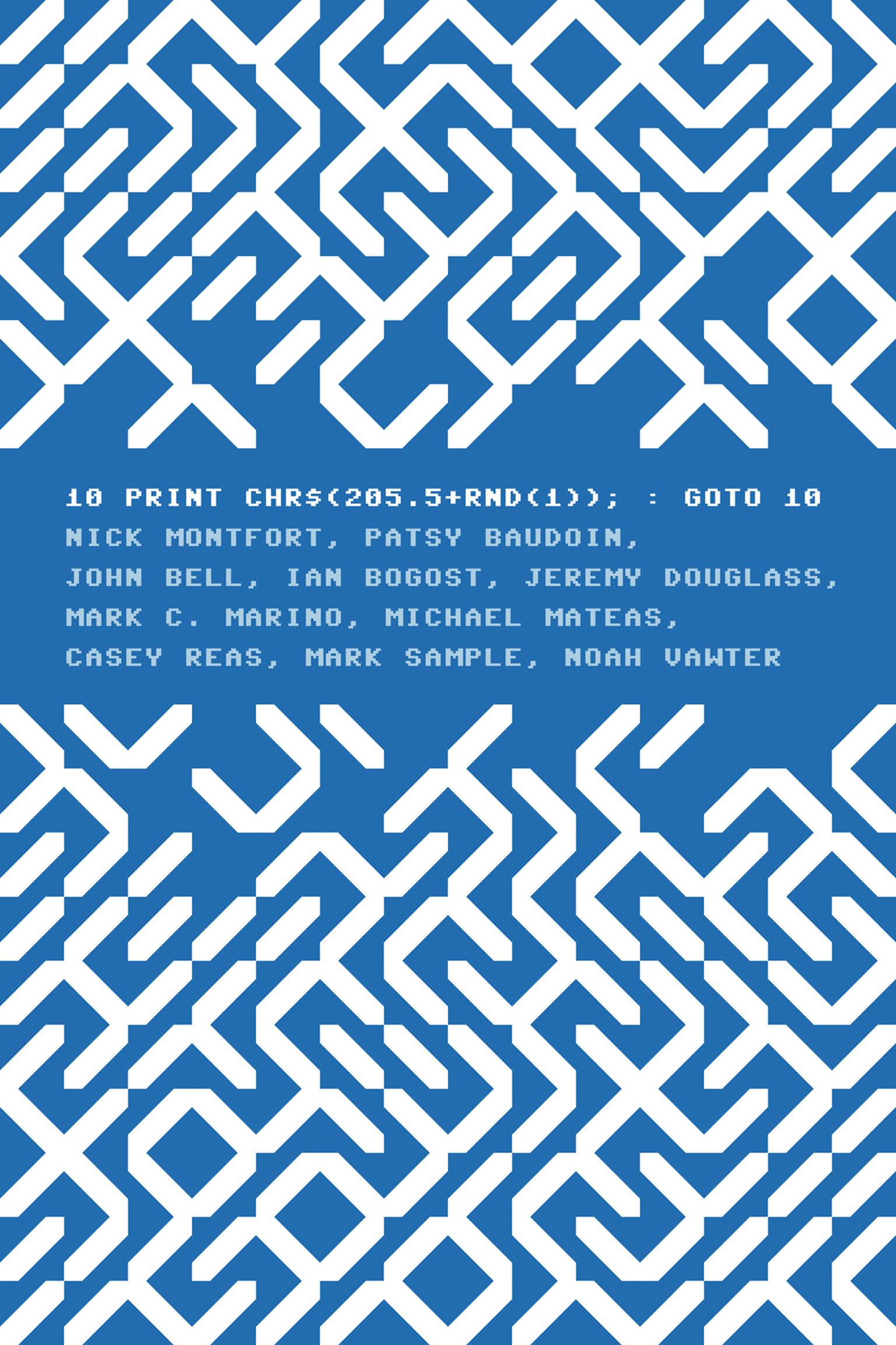 10 PRINT CHR$(205.5+RND(1)); : GOTO 10 (Software Studies),Used