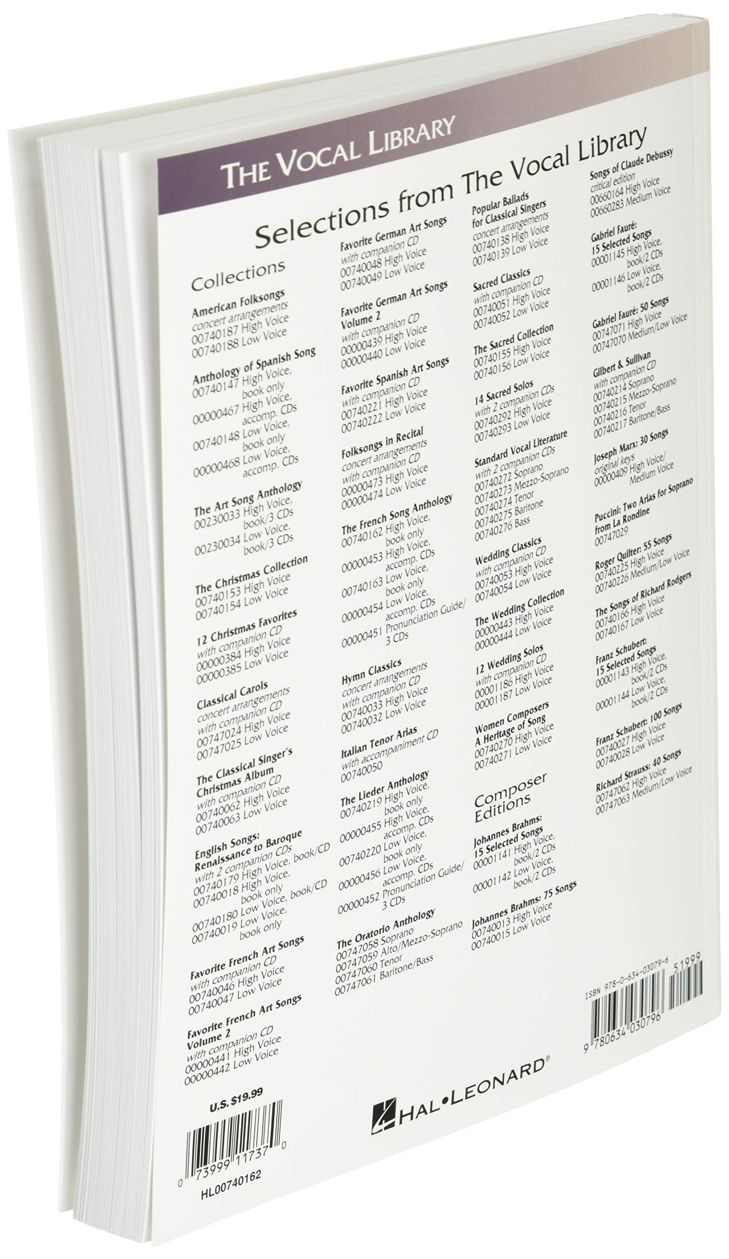 French Song Anthology: The Vocal Library, High Voice,Used