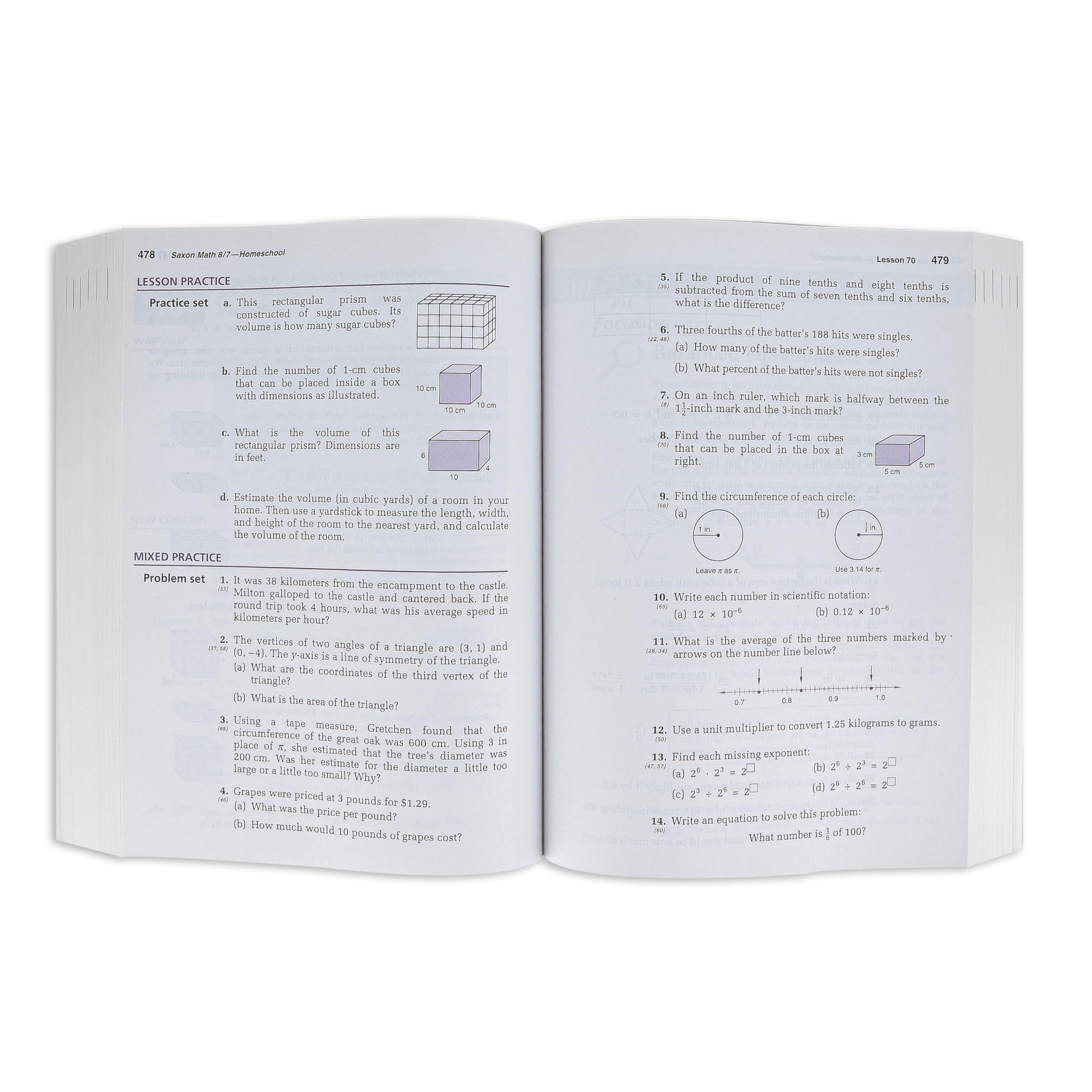 Saxon Math 8/7: Homeschool Student Text,Used