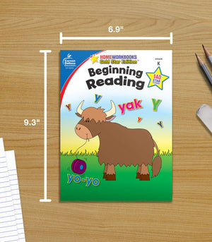 Carson Dellosa Beginning Reading WorkbookKindergarten Early Reader Phonics Practice With Stickers, Incentive Chart, Puzzles, Co,Used