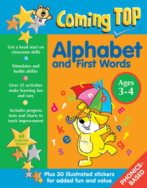 Coming Top: Alphabet and First Words Ages 34: Get A Head Start On Classroom Skills  With Stickers!,Used