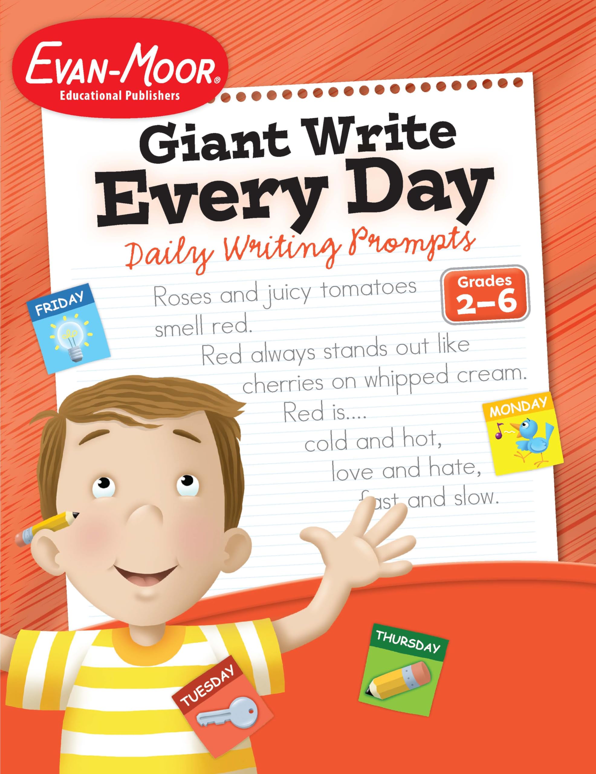 EvanMoor Giant Write Every Day: Daily Writing Prompts, Grade 2  6 Homeschooling and Classroom Workbook, Printables, Critical T,Used