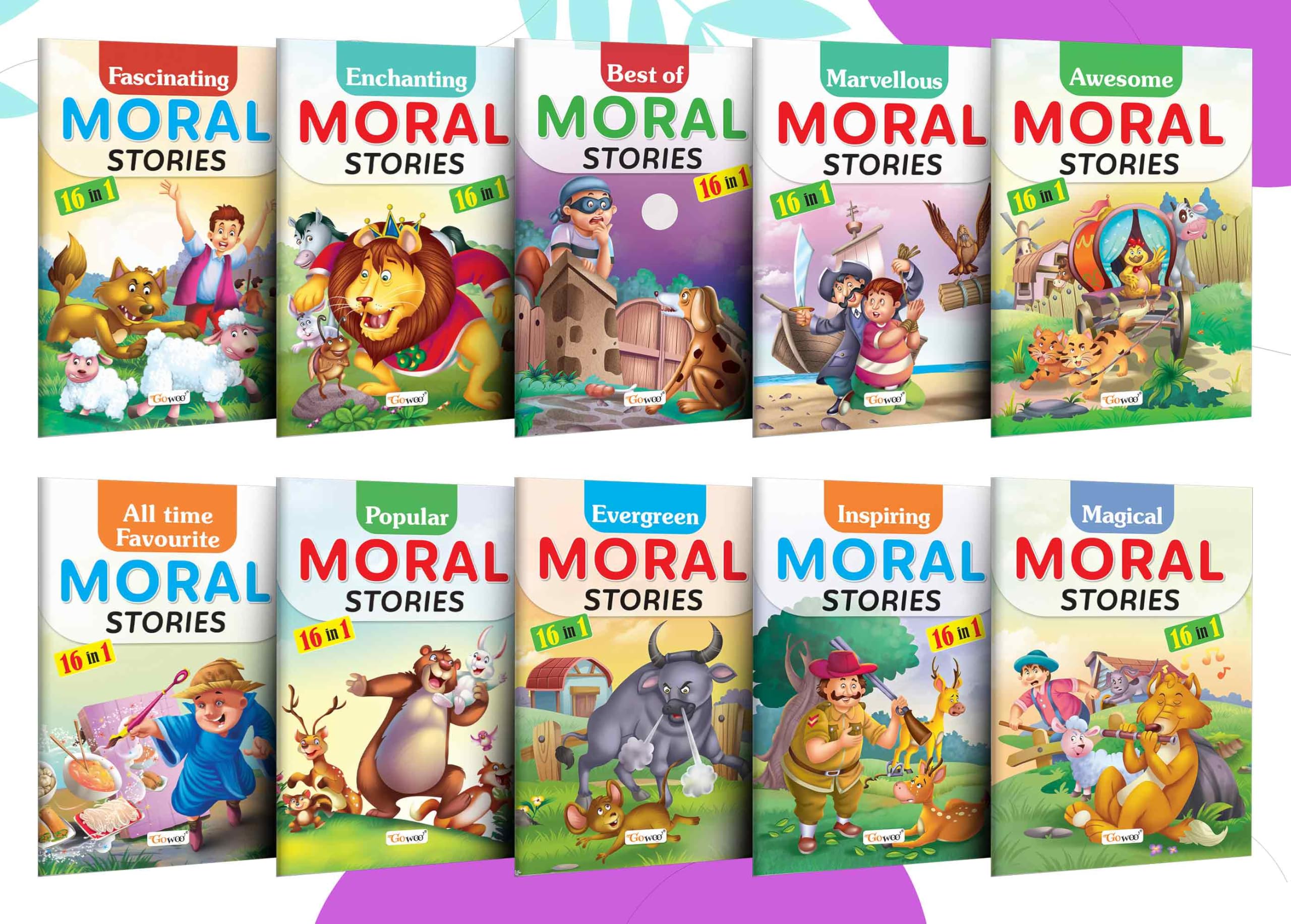 Ukg Class Picture Story Book Set Of 10 Story Books : Fascinating Moral Stories, Enchanting Moral Stories, Best Of Moral Stories, Marvellous Moral Stories, Awesome Moral Stories And Many More