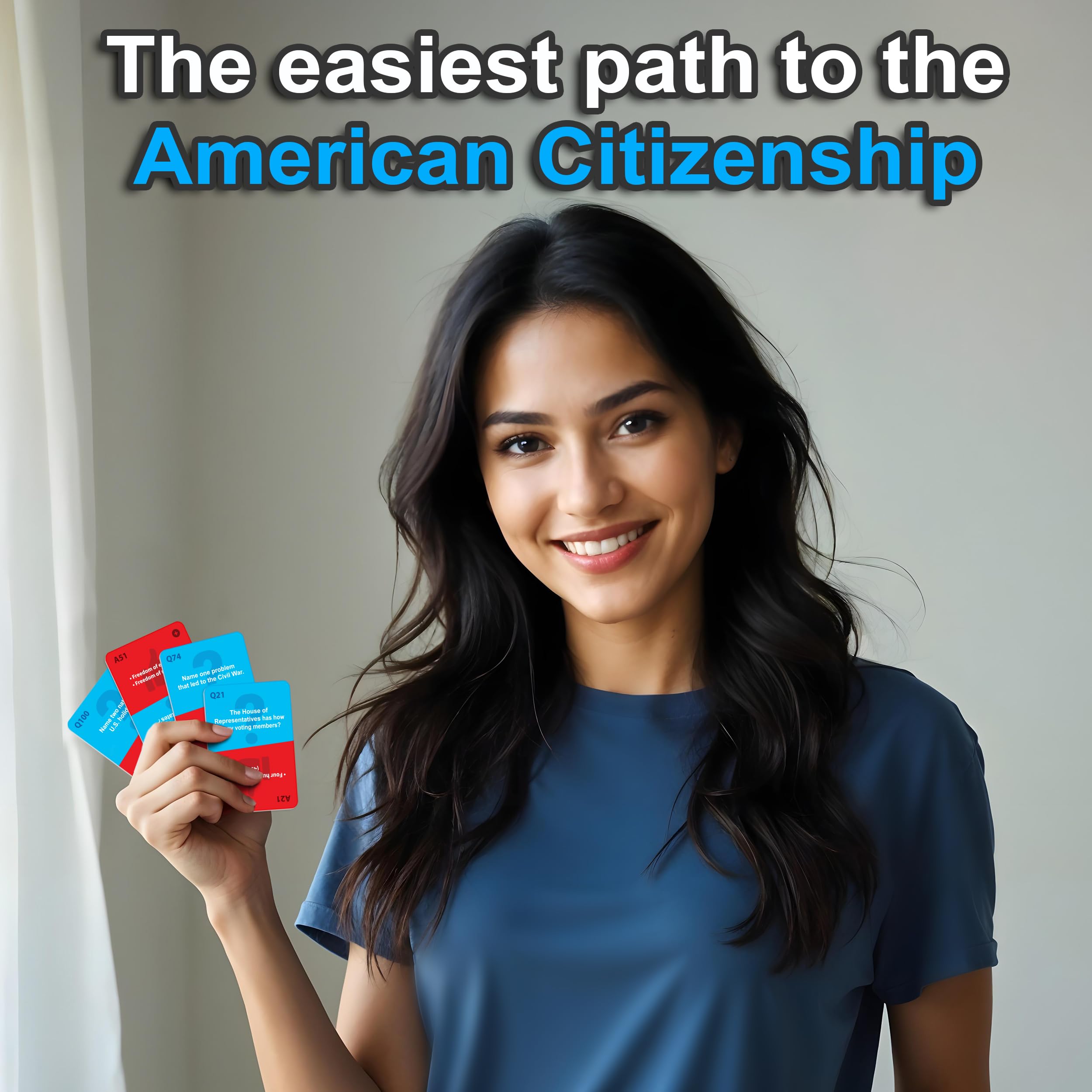 US Citizenship Flash Cards: Compact Naturalization Test Study Guide with 100 USCIS Questions & Answers, New Turn & Flip Method, ,Used