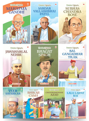 Story Books For Kids (Set Of 10 Books) (Illustrated) - Freedom Fighters - Biographies For Children - Gandhi, Patel, Nehru, Azad, Tilak, Savarkar Etc., - Age 6+