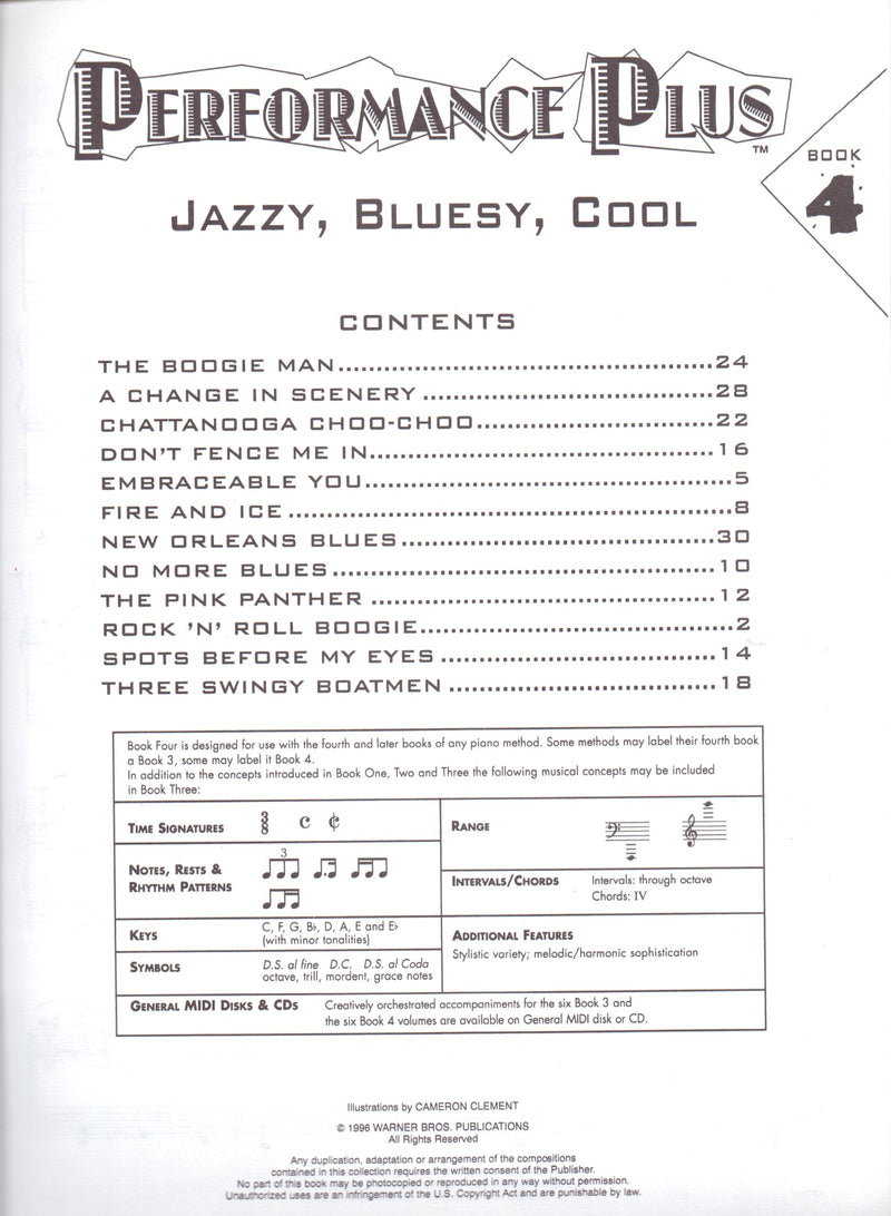 Performance Plus, Bk 4: Jazzy, Bluesy, Cool,Used
