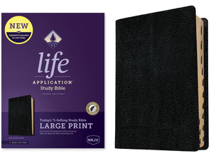 NKJV Life Application Study Bible, Third Edition, Large Print (Bonded Leather, Black, Indexed, Red Letter),New