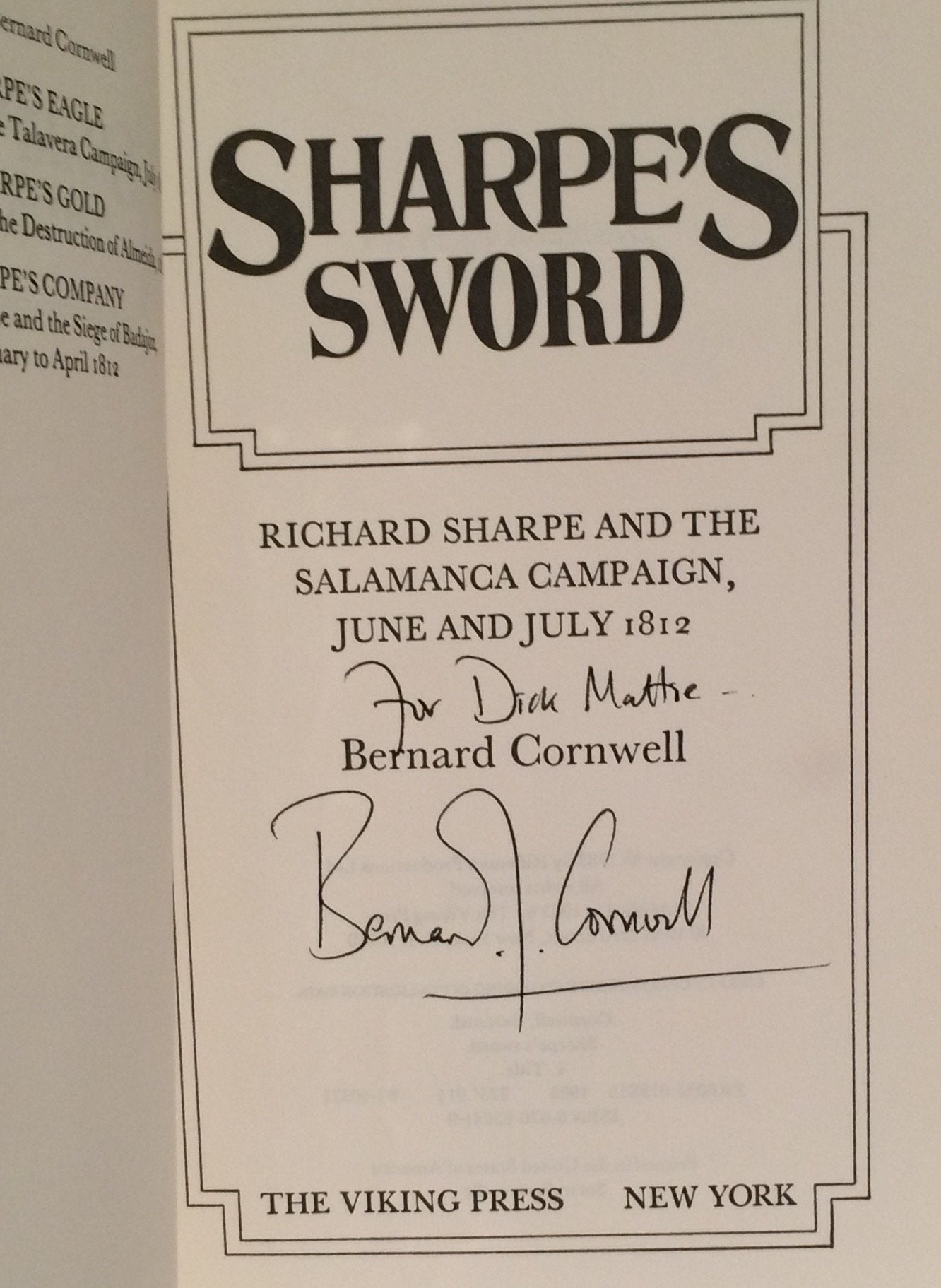 Sharpe'S Sword,New