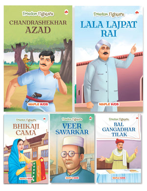 Story Books For Kids - Freedom Fighters (Set Of 5 Books) (Illustrated) - Chandra Shekhar Azad, Lala Lajpat Rai, Bhikaji Cama, Bal Gangadhar Tilak, Veer Savarkar - Biographies For Kids - English Stories For Children - Age 6+