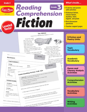 Evanmoor Reading Comprehension: Fiction Grade 3, Homeschooling And Classroom Resource Workbook, Realistic Fiction, Historical F,Used