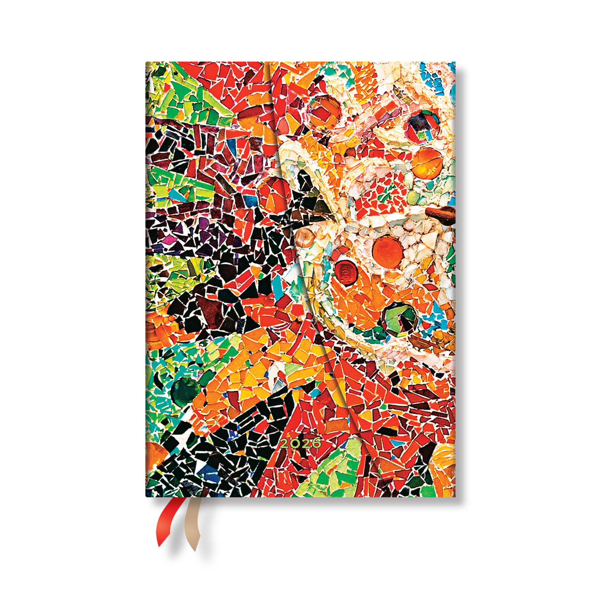 Paperblanks | 2026 GaudiS Sun | GaudiS Mosaics | 12Month Planner | Midi | Vertical | Wrap | 160 Pg | 100 Gsm