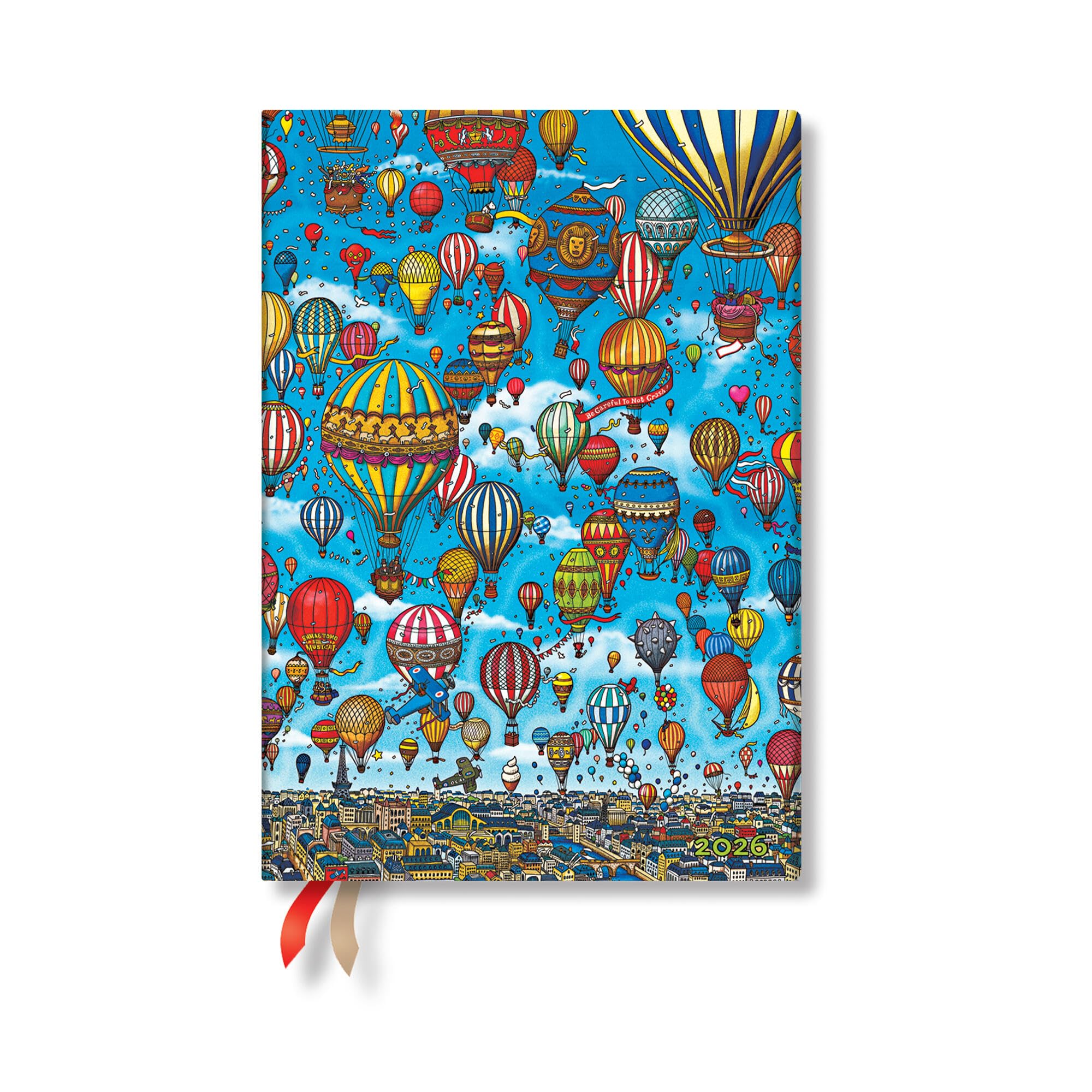 Paperblanks | 2026 Balloon Festival | Pierre The Maze Detective | 12Month Planner Flexis | Midi | DayAtATime | Elastic Band