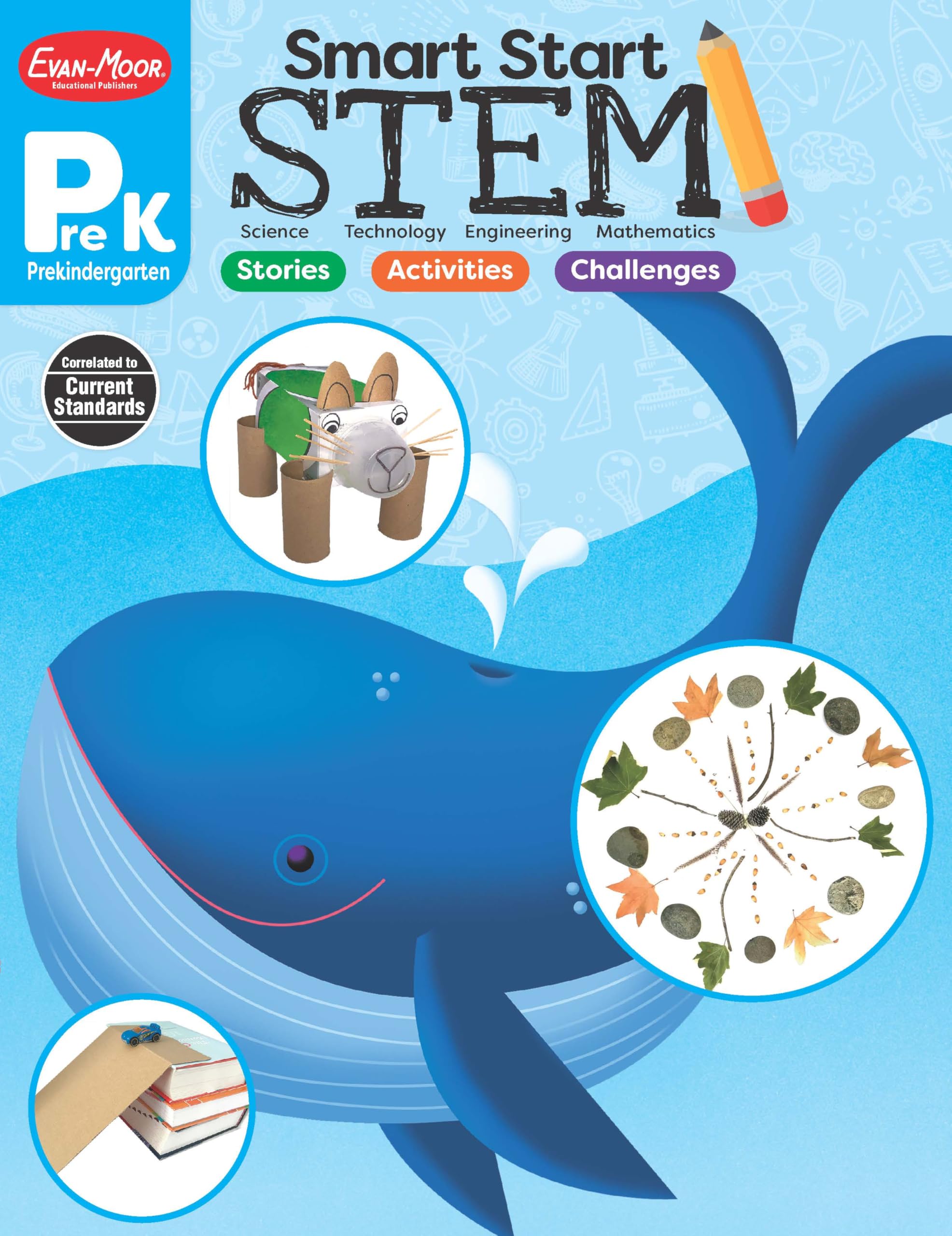Evanmoor Smart Start Stem Workbook, Grade Prek, Science, Technology, Engineering, Math, Hands On Activities, Problem Solving, C