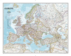 National Geographic: Europe Classic Wall Map  Laminated (30.5 x 23.75 inches) (National Geographic Reference Map),Used