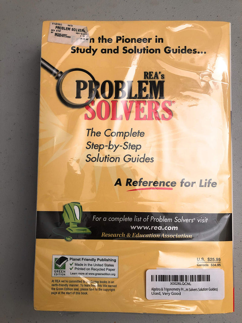 Algebra & Trigonometry Problem Solver (Problem Solvers Solution Guides),Used