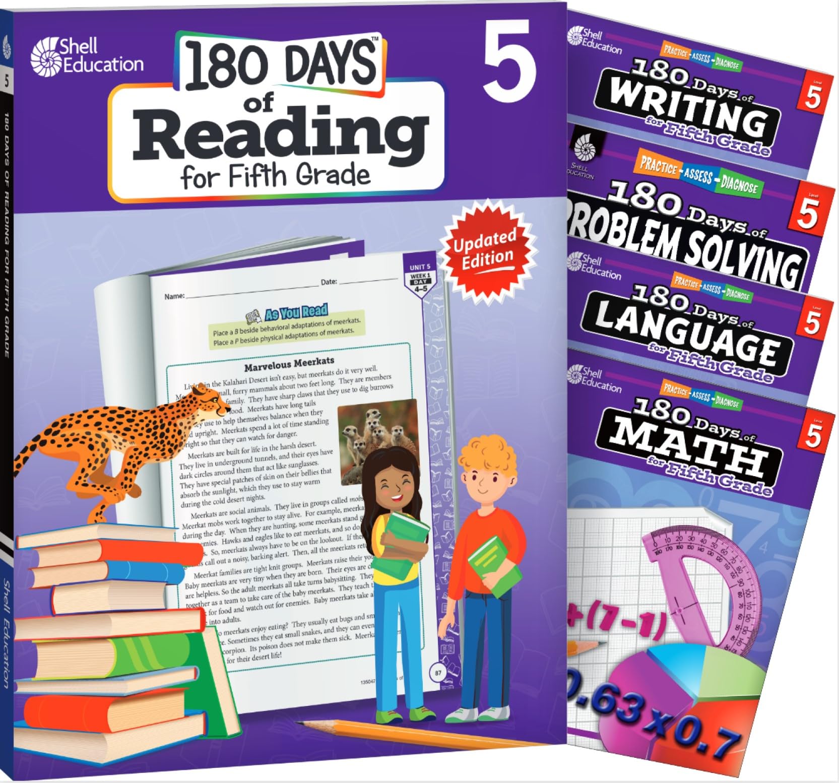 180 Days?: Includes 5 Assorted Workbooks to Practice Math, Reading, and Problem Solving Skills for 5th Grade Practice Workbook f,Used