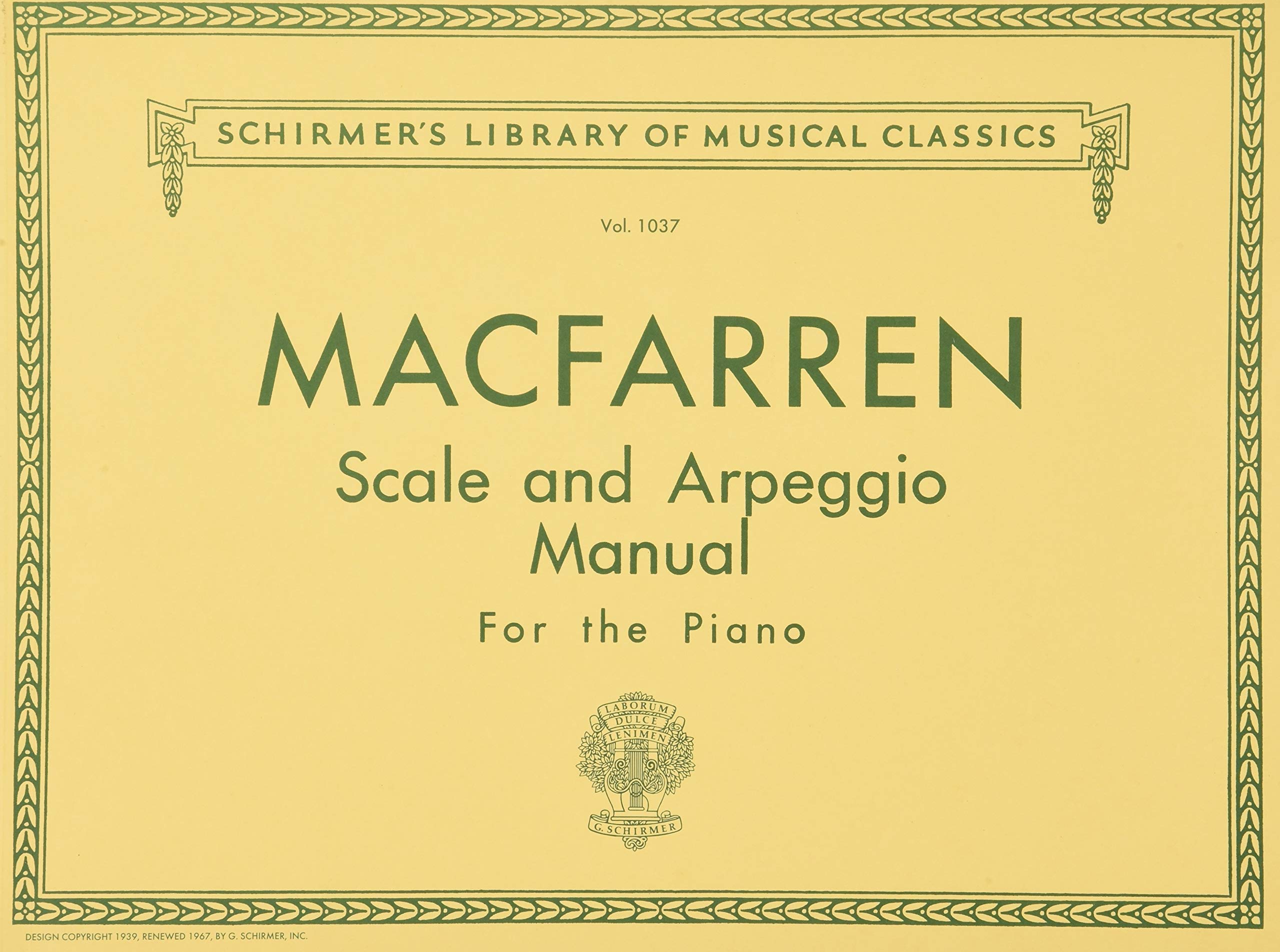Walter MacFarren  Scale and Arpeggio Manual  Schirmer Library of Classics Volume 1037  Piano Technique Sheet Music and Method B,Used
