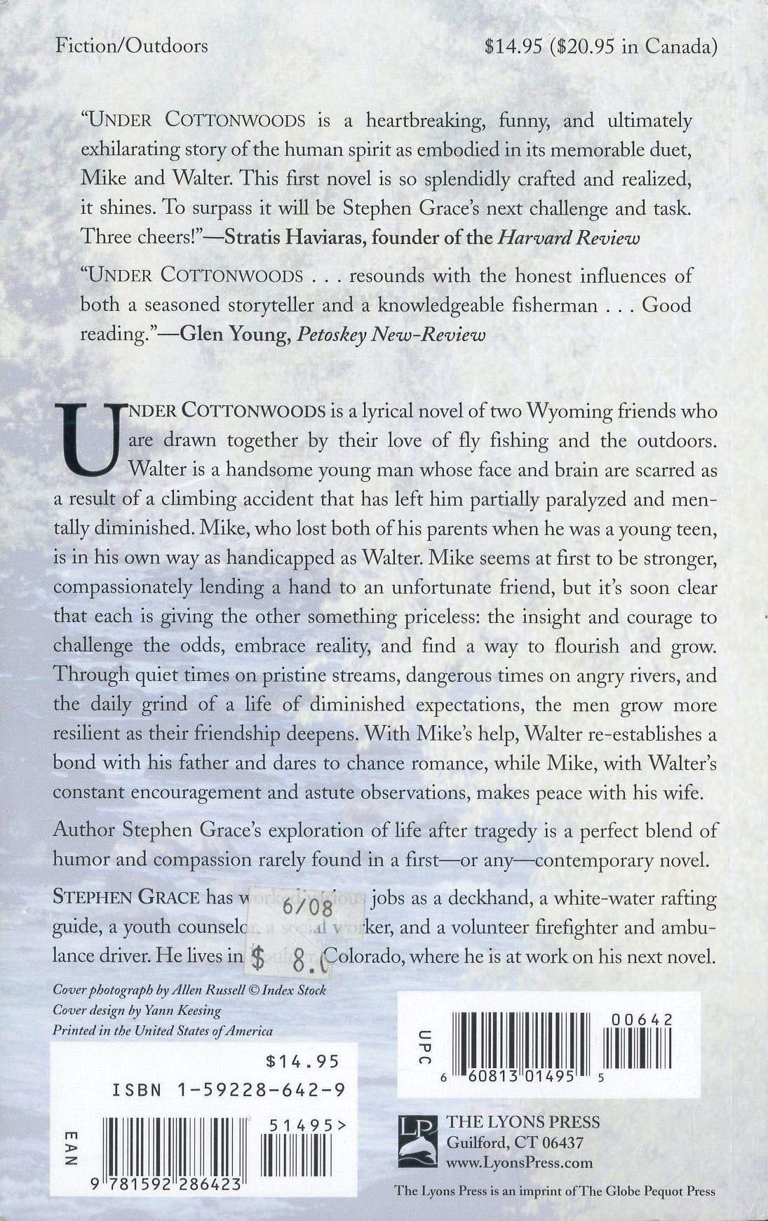 Under Cottonwoods: A Novel Of Friendship, Fly Fishing, And Redemption,Used