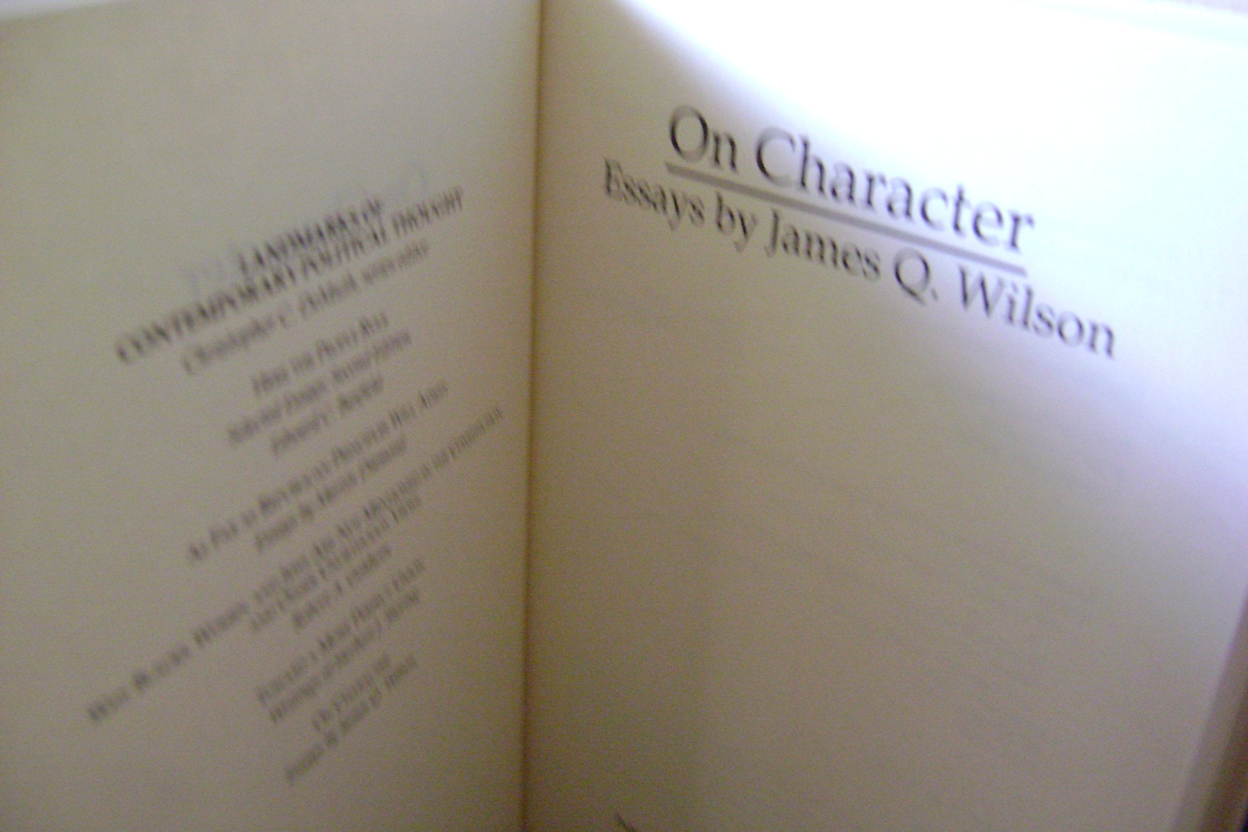 On Character: Essays,Used