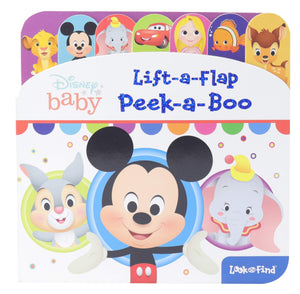 Disney Baby Mickey, Lion King, Princess, and More!  PeekaBoo LiftaFlap Look and Find Board Book PI Kids,Used