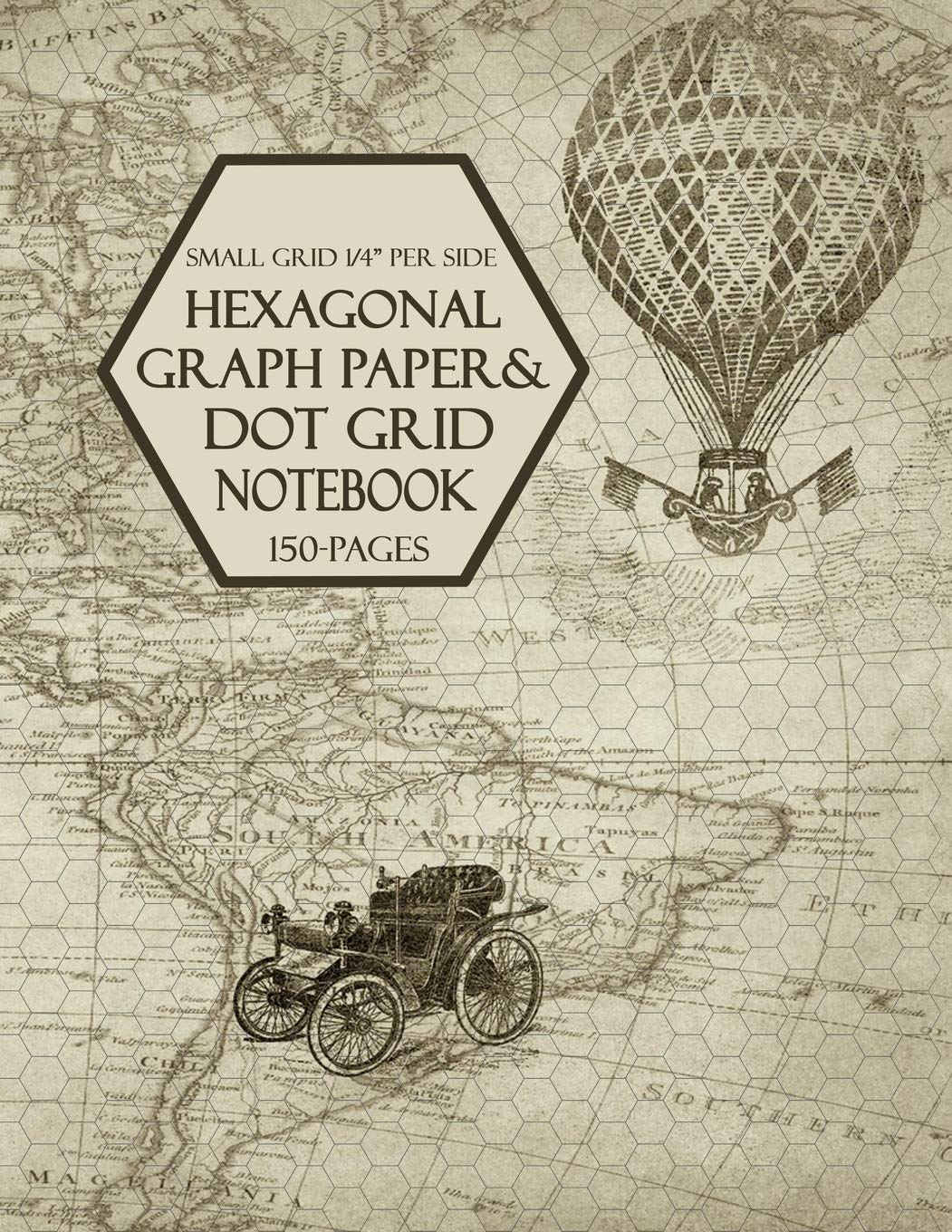 Hexagonal Graph Paper and Dot Grid Notebook: Small Grid 1/4