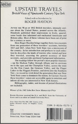 Upstate Travels: British Views of NineteenthCentury New York,Used